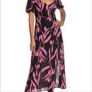 Lush Black Pink Tulip Maxi Dress (M)